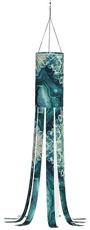 SABFWF Windsack mit hellblauem Druck, saisonaler Windsack, für Herbst, Winter, Thanksgiving, Outdoor und Geister-Thema, Windsack mit Stange