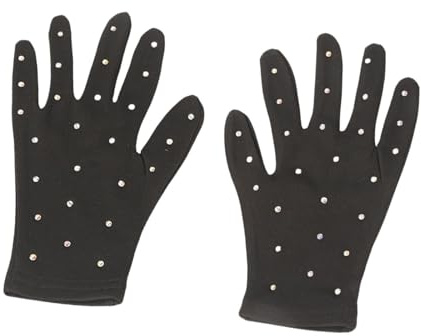 Perfeclan Eiskunstlauf-Wettkampfhandschuhe, Strass-Dekoration, Tanzhandschuhe für Eiskunstlauf-Wettkampftraining, Show