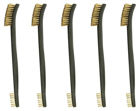 Helonge 5-Piece Brass Wire Brush Set, Small Brass Wire Brushes, Mini Wire Brushes for Cleaning, Rust Removal