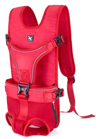 ZASCHMOY Haustiertrage Rucksack, Wasserdichter, Verstellbarer Hunde Frontträger für Reisen mit Mittelgroßen und Kleinen Hunden (R-S)