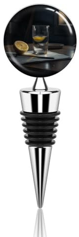 Weinstopfen aus Metall, dekorativ, elegant, wiederverwendbar, auslaufsicher, Glas mit Zitronen-Weinkorken für Geschenke, Bar, Urlaub, Party, Hochzeit