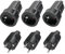 Lot de 3 fiches Schuko : fiche Sporgo 230 V IP44 - Prise de contact de protection avec protection anti-torsion - 2 pôles 16 A et 3,7 kW - Coupleur en caoutchouc pour l'extérieur - Fiche Schuko 230 V