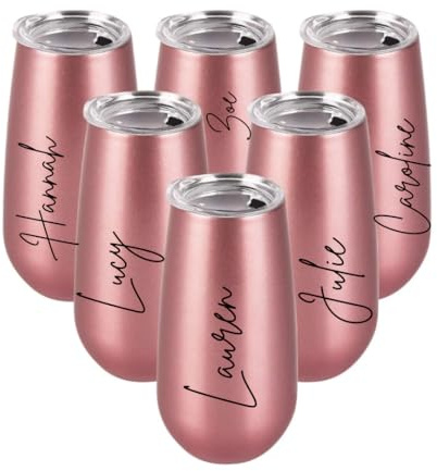 Personalised Travel Champagne Flutes. Rose Gold. Bride, Hen, Bridesmaid, Ascot, Summer, Teacher Gift, Wedding, Party, Birthday, Holiday, Gift.