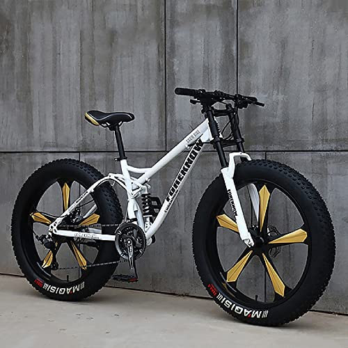 26 Zoll Mountainbikes, Fat Tire Mountain Trail Bike für Erwachsene, 7 21 24 27 30 Gang Fahrrad, Hardtail Mountainbike aus Kohlenstoffstahl, Mountainbike mit verstellbarem Sitz und Vorderradfederung
