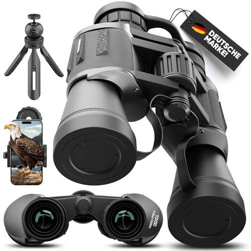 Adler Focus Fernglas Erwachsene 10x50 für Anfänger und Profis, HD mit 25mm Augenmuschel, BAK4+FMC,wasserdicht,leicht, für Brillenträger, Feldstecher-Jagd, (Einsteiger 10x50)