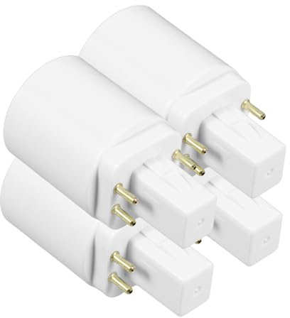 UKCOCO Adaptateur De Douille G24q à E27 4 Broches, Plastique Pbt Ignifugé, Convertisseur Led Pour Lampes Bureau Maison Magasin, Lot De 4 Pièces Compatible Ac100-230v