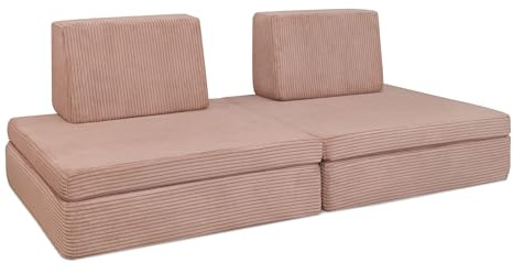 Ehrenkind® Hüpfsofa Kinder mit Taschenfederkern, Spielsofa & Hüpfkissen aus Cord, modulares Kindersofa fördert Motorik & Kreativität, Bezug waschbar, Made in Austria, Rosé
