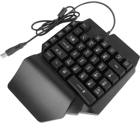 NUOBESTY Clavier Mécanique Gamer pour Gaucher Clavier de Commande Main RGB Rétroéclairé et Portable Noir pour PC et Ordinateur Portable