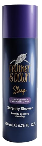 Feather & Down Magnesium and Passionflower Serenity Shower (200ml) - Sleep Aid Body Wash Infused with Magnesium and Passionflower Essential Oils, Calms for Anxiety & Stress, Relaxation Aromatherapy