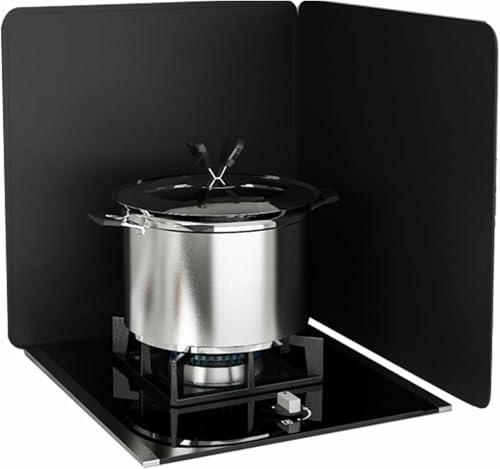 Cooking Splash Guard, Oil Barrier Splatter Guard for Gas Stoves, Folding Design for Barbecue and Camping, Effective Grease Protection