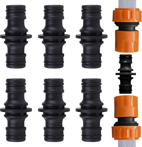 VTYTZZ 6 Pcs Raccord Tuyau D'arrosage,Embout Tuyau Arrosage,1/2 Pouce Double Fiche Pièce De Raccordemen,Raccord,Raccord Tuyau Arrosage,pour Le Lavage De Voiture Et Tuyau D'arrosage Connecter Le Tube