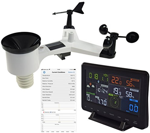 ChiliTec WLAN Wetterstation 12in1 - Temperaturanzeige Innen & Außen mit Display, Smart App, Wetterradar Funk mit Außensensor, Regenmesser