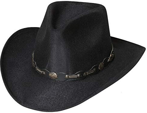 Stars und Stripes Wollhut Westernhut Country Filzhut Damen Herren Outdoor »Atlanta« Schwarz Gr.53