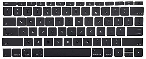 MMOBIEL Jeu Complet de Touches de Rechange pour Clavier américain Compatible avec MacBook Pro Retina 13 15 A1989 A1990 A1932 (Noir)