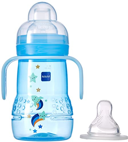 Istruzioni in Lingua Straniera MAM Bicchiere Trainer D114 Bicchiere da apprendimento per bambini dai 4 mesi in su, con tettarella antigroviglio e beccuccio in silicone ultra morbido, manici e cope