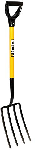 JCB - Forca da giardino forgiata solida professionale – Forca da giardino leggera – Professionale in metallo lungo manico robusto strumento da giardinaggio – Migliorie domestiche, scavare, letame