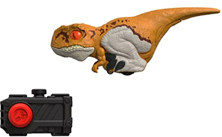 Jurassic World Dominion Uncaged Click Tracker Atrociraptor - Figura de acci n de dinosaurio, regalo de juguete con movimiento interactivo y sonido, control de clic