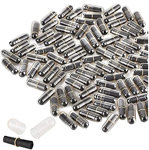 UYST 220 pièces Pilules de Lettre Noire Lettre Capsules Message Informations Amour Capsule Capsule Papier Pilule Pour la décoration de Saint Valentin un anniversaire la fête des mères un mariage