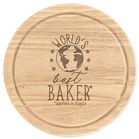 World's Mejor Baker Madera para Picar Tabla de Quesos Redondo 25cm