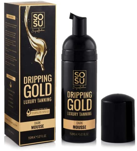 Dripping Gold Luxury Tanning Mousse – Hydrating Self-Tanner with Vitamin E & Hyaluronic Acid – Streak-Free, Deep Golden Glow – Lightweight, Fast-Absorbing & Long-Lasting – 150ml