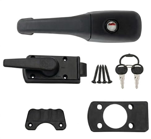 CR-MOESANCO® Serrure ZADI Officielle Porte Camping-Car et Caravane Noire | Serrure ZADI officielle noire pour camping-car et caravane. ABS anti-UV. Pour portes de 21-40mm. Avec 2 clés.