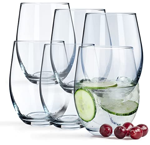 KADAX Verres à eau en calcium neutre 580 ml - Verres à vin transparents - Verres à vin universels modernes - Verres à jus - Set de verres (Susanne, 6)