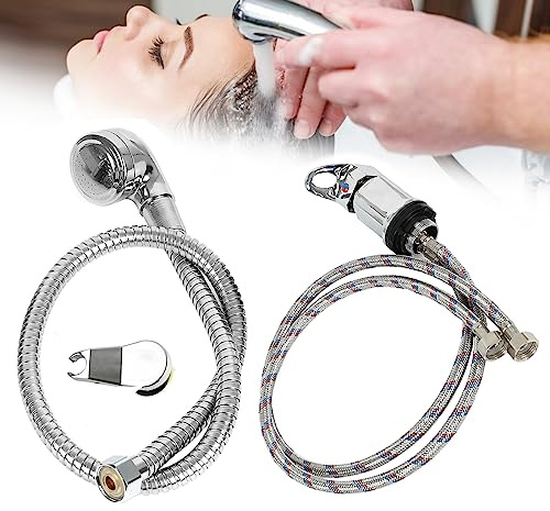 Mischbatterien Sprüher Set, Friseur Salon Waschbecken Handbrause, Waschbecken Wasserhahn Set, Dusche Mischbatterie Auslass 1/2 Zoll für Wohnmobil Campervan Friseurbetten Schönheitssalons Friseurläden