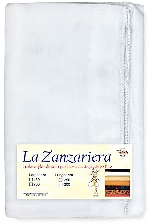TENDA rete ZANZARIERA MARQUISETTE da esterno piombata in 8 misure diverse unito BIANCO (Cm. 150 x 180)