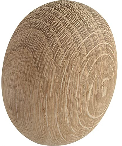 ALLES IM GRIFF Möbelknopf Pebble Breite 76mm - Knauf für Schrank und Schubladen - Möbelknopf aus Holz, Eiche roh