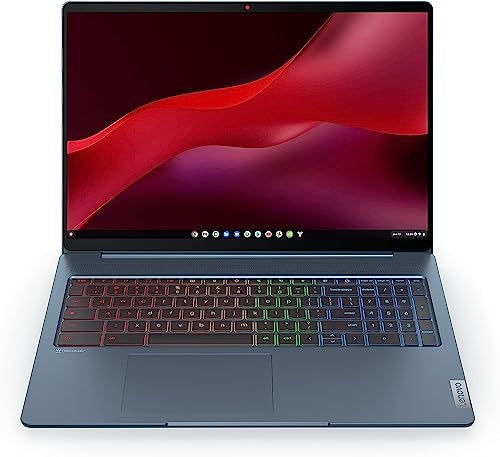 Lenovo IdeaPad 5 Chromebook 16 Inch 2.5K Gaming Laptop - (Intel Core i3-1215U, Integrated Intel Iris Xe Graphics, 8GB RAM, 256GB SSD, ChromeOS) - Stone Blue, (82V80001UK)