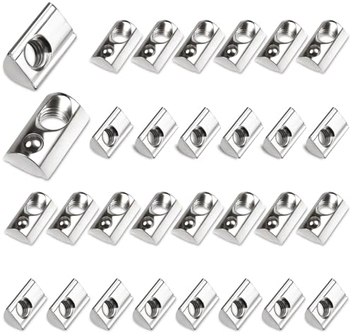 30 pietre scanalate M4 con scanalatura a sfera di centraggio, 6 T, set di viti 20 serie M4, profilo in alluminio 20 x 20, dado scorrevole in acciaio al carbonio, con sfera a molla, per stampante 3D