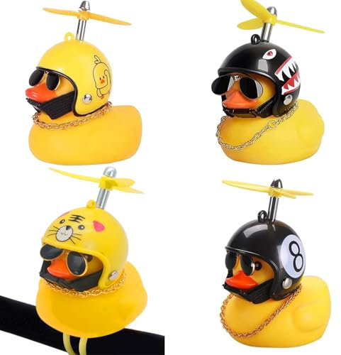 INHEMING 4 Piezas Juguete de Patos de Coche, Decoraciones de Tablero de Coche de Pato,para Viajar, Acampar o Hacer Senderismo