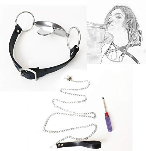 Bondage Bavaglio per Bocca Gancio per Naso Estremamente in Acciaio Inossidabile Regolabile Bocca Aperta Bavaglio per Lingua Gancio per Naso Schiava del Sesso Restrizioni Giocattolo per Bondage