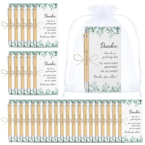 Tenare 30 Sets Kleines Dankeschön Geschenk Dankeschön Kugelschreiber Danke für Alles Kugelschreiber Holz Danke Karte Geschenke für Schüler von Lehrern Abschiedsgeschenk für Schulklasse Kollegen