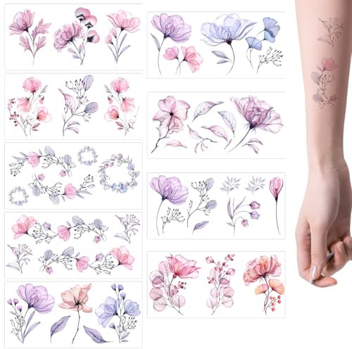 18 pezzi in totale 60 tatuaggi finti impermeabili neri a fiori per donne tatuaggi temporanei, tatuaggi temporanei personalizzati per uomini e donne adulti