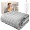 Heated Blanket Electric Blanket, Soft Flannel Electric Throw, Heating Blanket with 6 Time Settings, 9 Heat Settings & 10 hrs Timer Auto Shut Off (130x160CM, Grey)