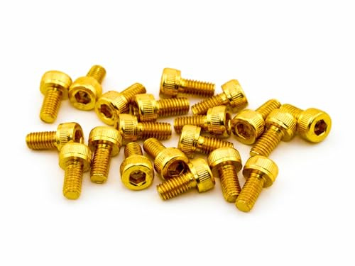 Zylinderkopfschraube M3x6 Innensechskant DIN912 TiN gold 20 Stück - rcbay | Stahl 12.9 Titan Nitrid beschichtet