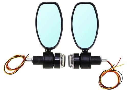 Motorrad Spiegel Motorrad-Lenker-Endspiegel 7/8 Zoll 22 Mm Mit Blinkern Universeller Rückspiegel Motorrad Rückspiegel
