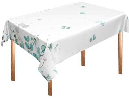 2 Stück Eukalyptus Tischdecke(137cmX274cm),Grün Geburtstagstischdecke,Kindergeburtstag Deko Salbeigrün,Party Tischdecke für Garten Hochzeit Party