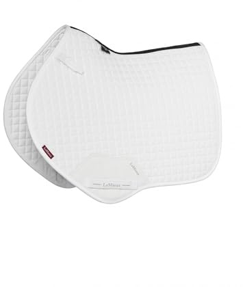 LeMieux Suede Close Contact Square Saddle Pad - English Saddle Pads for Horses - Equestrian Riding Equipment and Accessories - White - Large