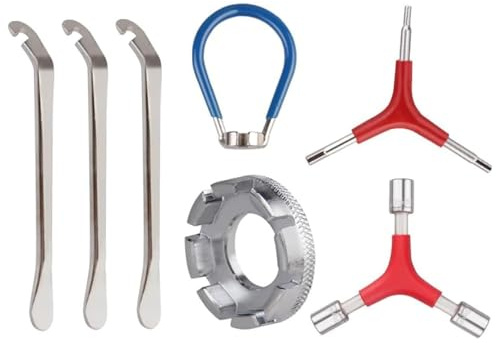Frypay Speichenschlüssel Fahrrad aus Stahl, Speichenspanner Fahrrad Set, Fahrrad Werkzeug Nippelspanner, Fahrradspeichen Nippelspanner Universal für Fahrrad, Bike