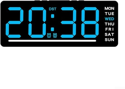 Reloj de pared digital LED grande con indicador de temperatura, alarma electrónica, temporizador de cuenta regresiva, interfaz USB, memoria de apagado para uso en salas de estudio y áreas de