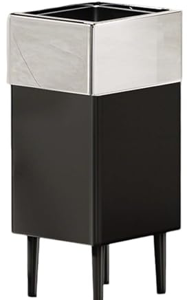 DSFHVBDD Cubo Abierto Acero Inoxidable Papelera Contenedor Basura Sin Tapa Cesto Cocina Baño Oficina Cubo Metálico Gran Capacidad Fácil De Limpiar Papelera Reciclaje