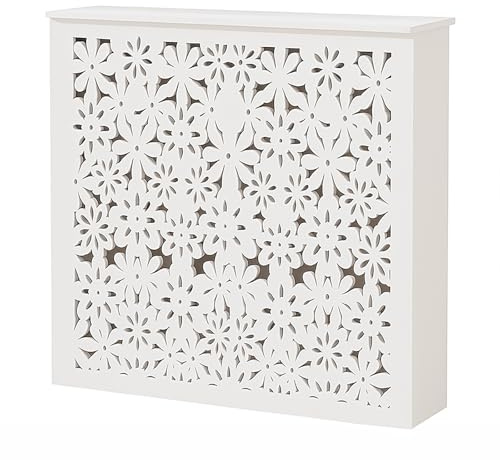 KAFHGEIN Radiator Cover Modern Cabinet MDF, Cache Ajustable avec Étagère Radiateur sans Percer, Cache Radiateur Moderne(80x90x20cm)