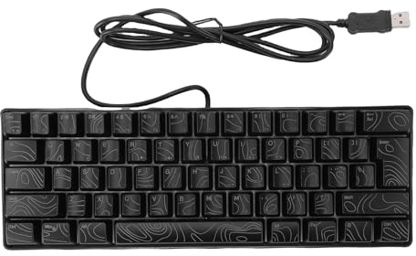 Luqeeg Clavier de Jeu RVB 61 Touches 60% Mécanique rétroéclairé RVB, 8 Touches Filaires, Conception Ergonomique, Anti-Image Fantôme, Haute Réponse pour Le Travail, Les études, Les Jeux (Black)