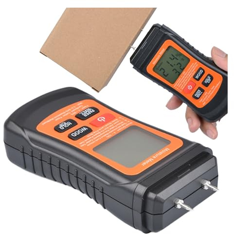 DRAUXI Misuratore di umidità del Legno, Tester Digitale retroilluminato su Carta con Display della Temperatura for pareti edifici LCD e avvisi