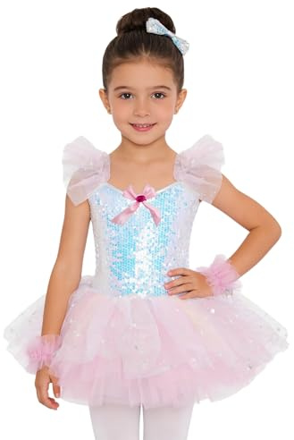inhzoy Niños Vestido De Tutú Ballet Ropa Baile Bailarina Niñas Body Clásico Actuación Patinaje Artístico Rosa 2-3 años