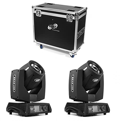 ETEC Professional Pro Beam 230 Hybrid Moving Head Set mit Flightcase 7R Sharpy Spot Wash Fokus Gobo DMX Veranstaltung Bühnenbeleuchtung Licht Party Disco Show DJ Farbmischung
