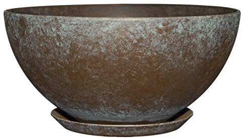 Classic Home & Garden Plant Pot, Resin, Weathered Copper, 10 Rosie