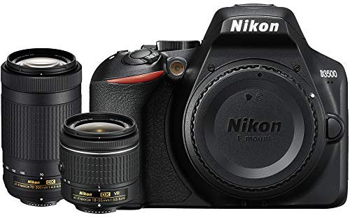Nikon D3500 - Fotocamera DSLR con obiettivo, 24,2 MP, 18-55mm VR Lens & 70-300mm Dual Zoom Lens